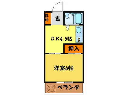 メゾンドラモン(1DK/4階)の間取り写真