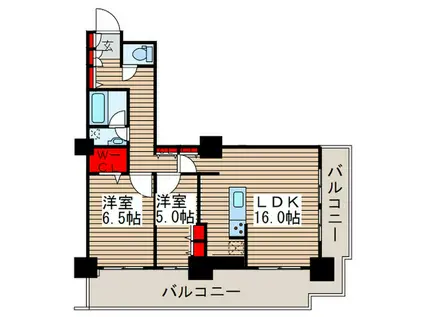 ロイヤルパークスタワー南千住(2LDK/11階)の間取り写真