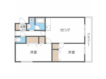 住谷マンション(2LDK/1階)の間取り写真