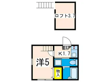 COLLINE D ESPOIR横浜(1K/2階)の間取り写真