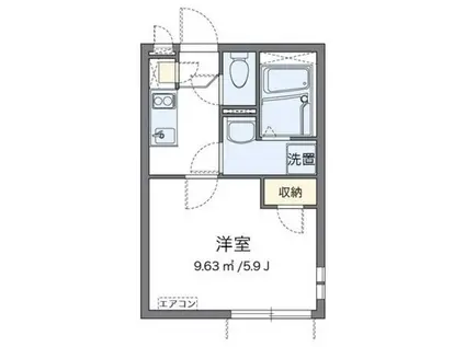 クレイノS(1K/1階)の間取り写真