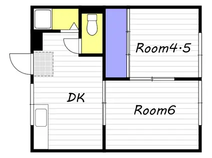 プロスペリーテ西古松 B棟(2DK/2階)の間取り写真