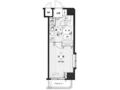 グランド・ガーラ幡ヶ谷イースト(1K/3階)の間取り写真