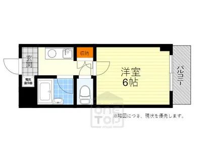 ミューズ上山手(1K/3階)の間取り写真