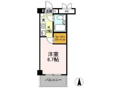 GERMER武蔵中原(1K/3階)の間取り写真