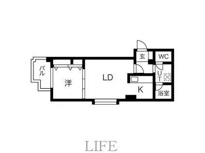 アクセス東札幌(1DK/9階)の間取り写真