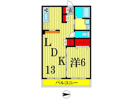 大室ビル(1LDK/5階)の間取り写真