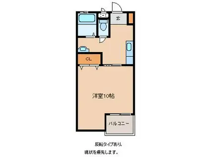 カサ・ステラ(1K/2階)の間取り写真