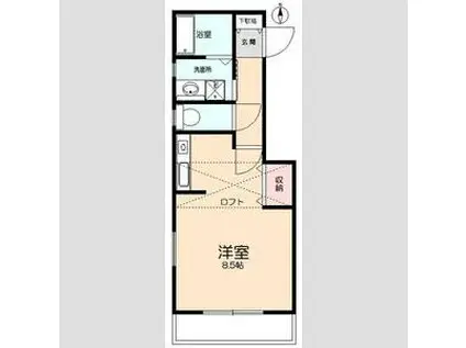 エスキーナ(1K/1階)の間取り写真