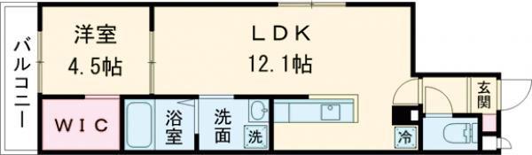 ブリーゼ千歳本町(1LDK/5階)の間取り写真
