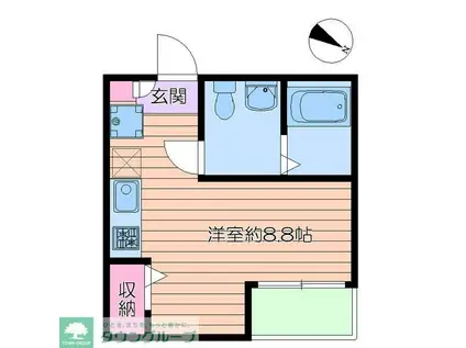 ランジュ(ワンルーム/1階)の間取り写真