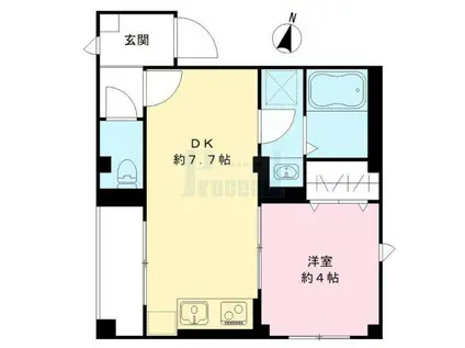 エミル新宿(1DK/2階)の間取り写真
