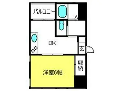 大宮KSAビル(1DK/6階)の間取り写真