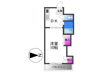 ウエストヒルズ平野(1DK/5階)の間取り写真