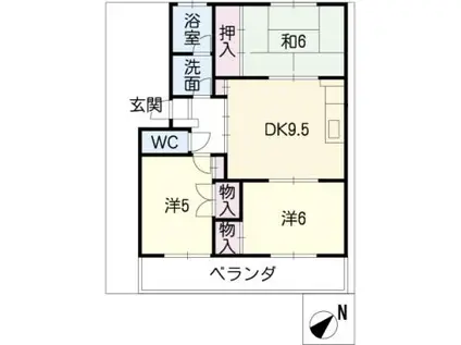 メゾン メイ(3DK/1階)の間取り写真