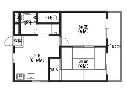 ウィステリア神戸西(2DK/2階)の間取り写真