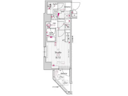 ガーラ横濱関内グランドステージ(1K/7階)の間取り写真