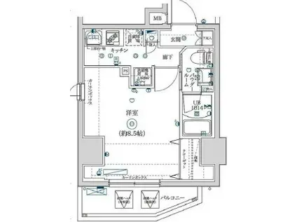 イアース亀戸(1K/3階)の間取り写真