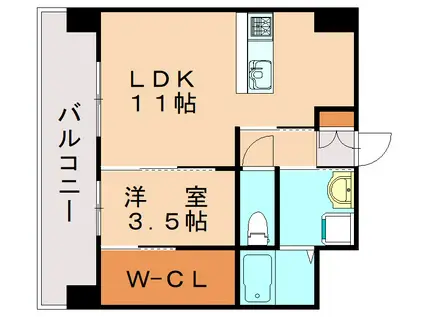 BELLE NEIGE(1LDK/6階)の間取り写真