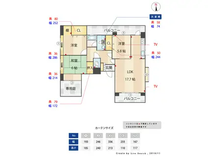ジニアス皐月(3LDK/1階)の間取り写真