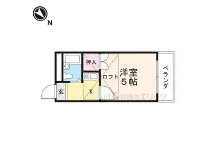 ヴィラリティー千里丘(1K/1階)の間取り写真