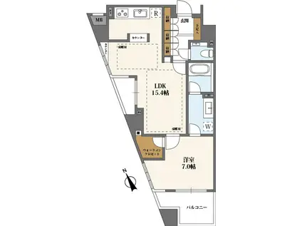 高輪シティーハウス(1LDK/5階)の間取り写真