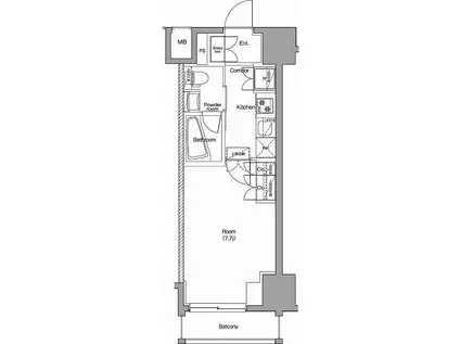 PREMIUM CUBE 品川戸越 DEUX(1K/5階)の間取り写真