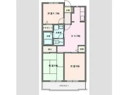 ニフティ34(3DK/1階)の間取り写真