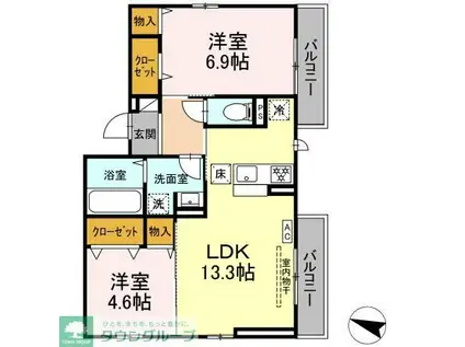 LAULE`A(2LDK/1階)の間取り写真