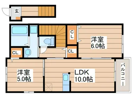 アパパネI(2LDK/2階)の間取り写真