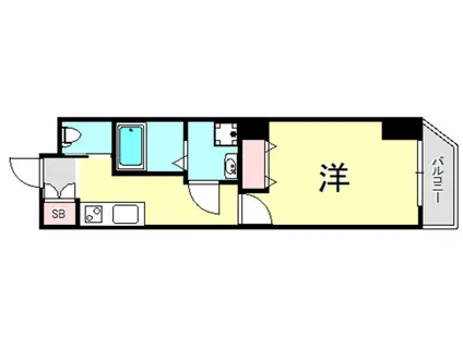 ユリシス神戸ウエスト(1K/3階)の間取り写真
