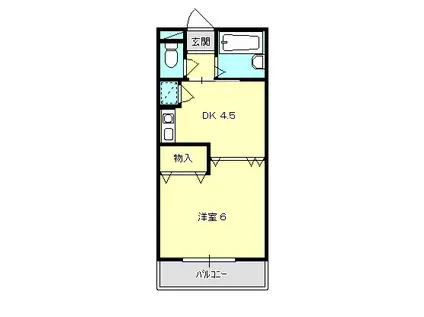 ウイステリー(1DK/3階)の間取り写真