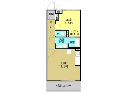 Sヒナタ(1LDK/3階)の間取り写真