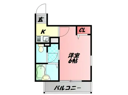 コボックス太子橋(1K/4階)の間取り写真