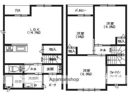 ラフォーレIII(3LDK/1階)の間取り写真