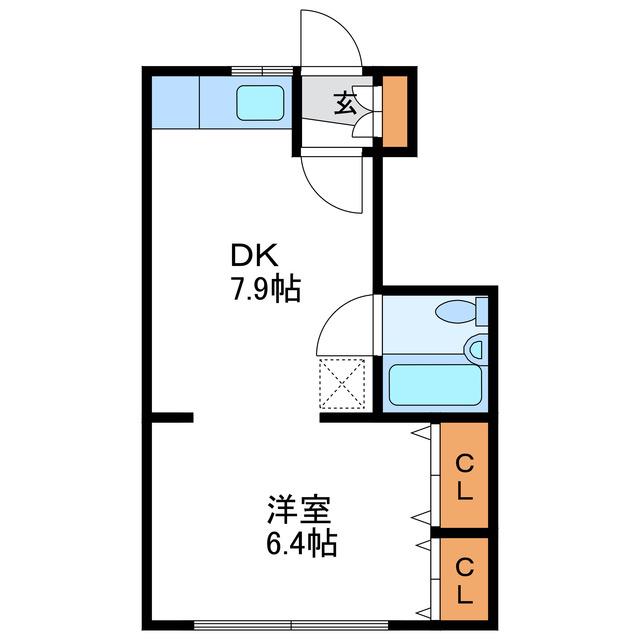マンション常盤(1DK/4階)の間取り写真
