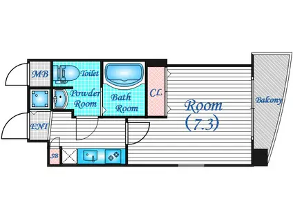 レグゼスタ福島II(1K/4階)の間取り写真