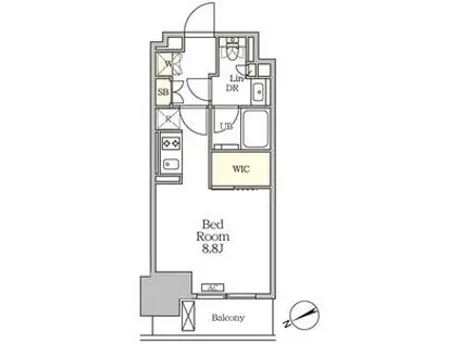 ザ・パークハビオ大森山王(ワンルーム/12階)の間取り写真