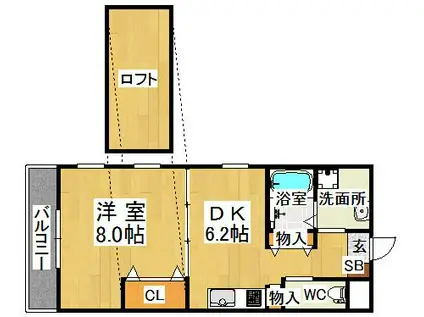 レシア舞子(1DK/4階)の間取り写真