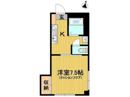 ピアセーヌ・エビス(1K/3階)の間取り写真