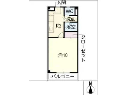 ブルームメゾン(1K/2階)の間取り写真