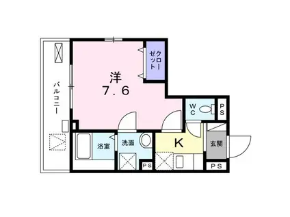 アンソレイエ 佐藤(1K/2階)の間取り写真