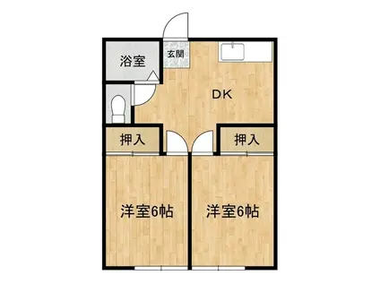 香澄ハイム(2DK/1階)の間取り写真