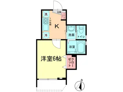 コレット(1K/1階)の間取り写真