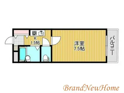 宿院ピアII(1K/3階)の間取り写真