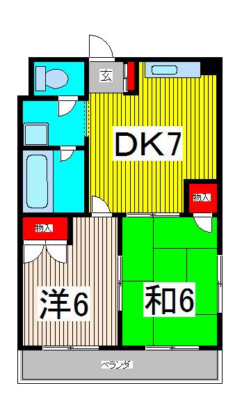 ピースフルハイツ(2DK/3階)の間取り写真