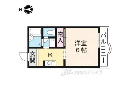 グランハイム北山(1K/1階)の間取り写真