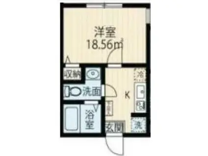 アベニール三ツ沢中町 A棟(1K/1階)の間取り写真