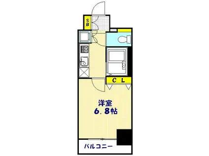スパシエグラフィカレジデンス(1K/2階)の間取り写真