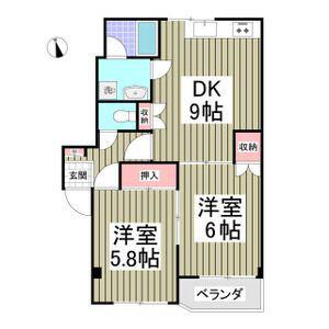 シティコートFUJI(2DK/3階)の間取り写真